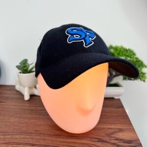 Black Cap with “SF” Embroidered Blue Logo